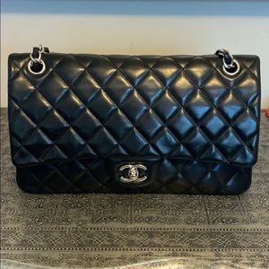 Black Quilted Double Flap Chanel